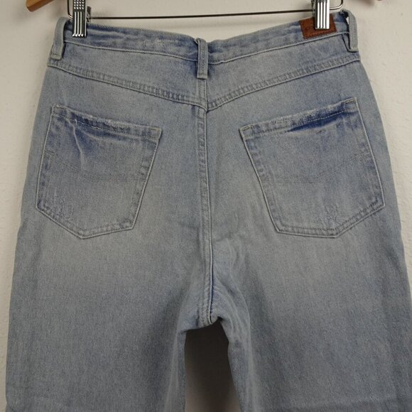 O'Neill Cropped Jeans Women's Size 29 Blue Distressed Denim Button Fly Straight - Picture 6 of 11